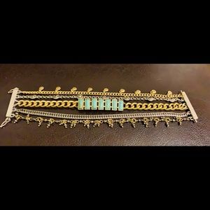 Lucky brand two tone turquoise bracelet